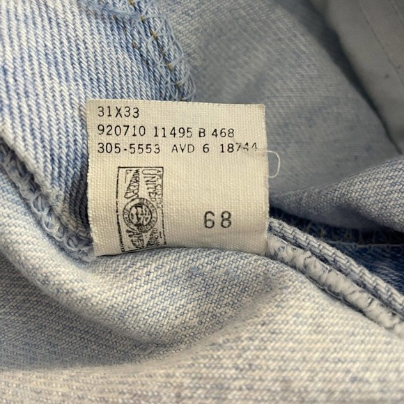 Vintage Lee Jeans Size 14 Long Relaxed Riders Tapered Light Blue 80s Mad… - Picture 8 of 9